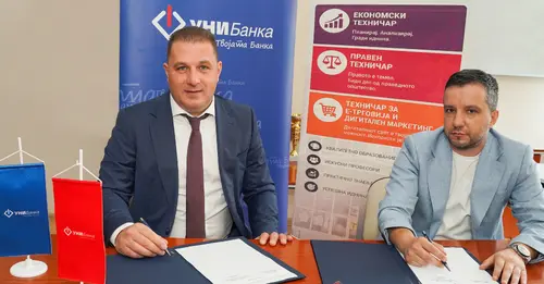 Инвестиција во знаењето: УНИБанка донираше интерактивен панел за учениците од СЕПУГС „Васил Антевски-Дрен“ 